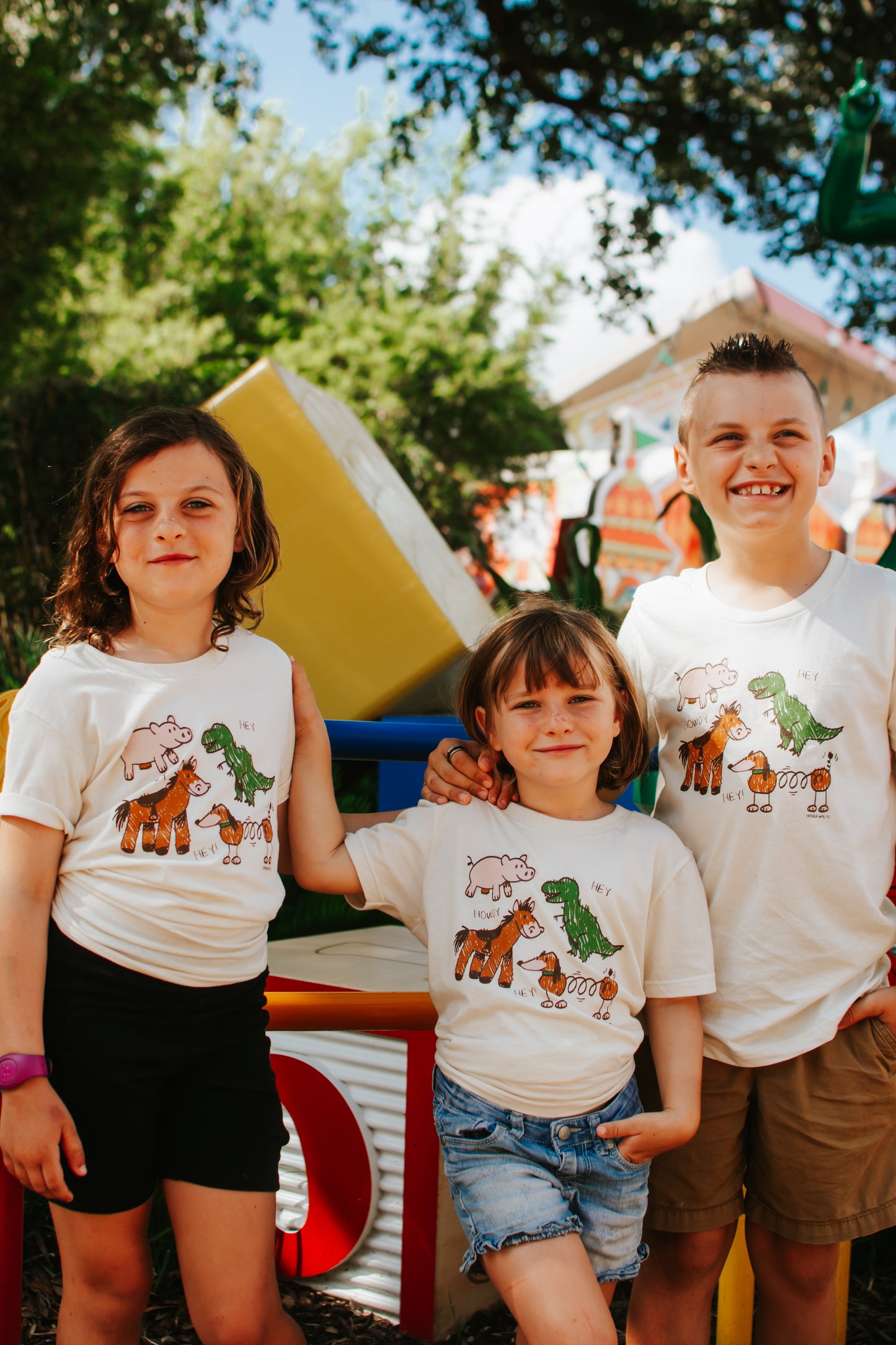 Hey Howdy Hey Children's Tee – Cowboy & Space Ranger Toybox Crew | Trader Walt’s