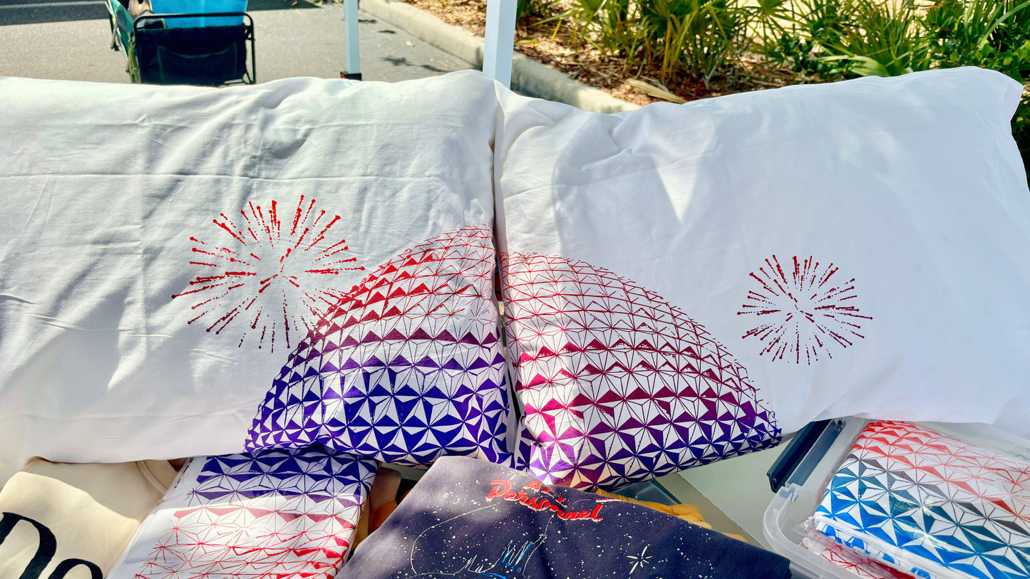 Spaceship Earth Pillowcases – Geometric Park Icon Home Decor | Trader Walt’s