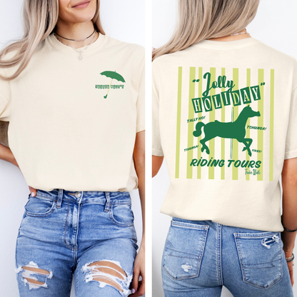 Jolly Holiday Riding Tours T-Shirt – Vintage Carousel-Inspired Graphic Tee | Trader Walt’s