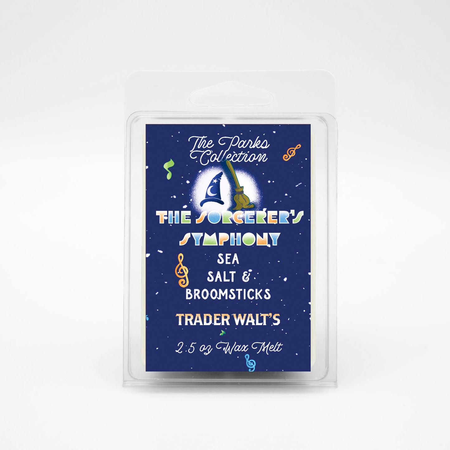 Sorcerer’s Symphony wax melts inspired by ocean waves, amber, and oakwood from Trader Walt’s Parks Collection.