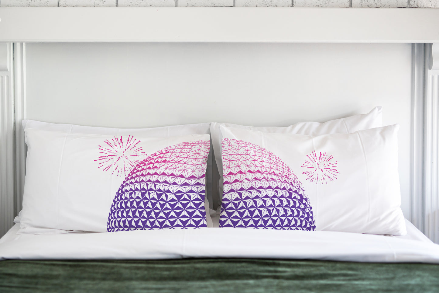 Spaceship Earth Pillowcases – Geometric Park Icon Home Decor | Trader Walt’s