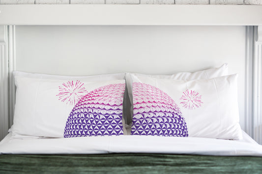 Spaceship Earth Pillowcases – Geometric Park Icon Home Decor | Trader Walt’s